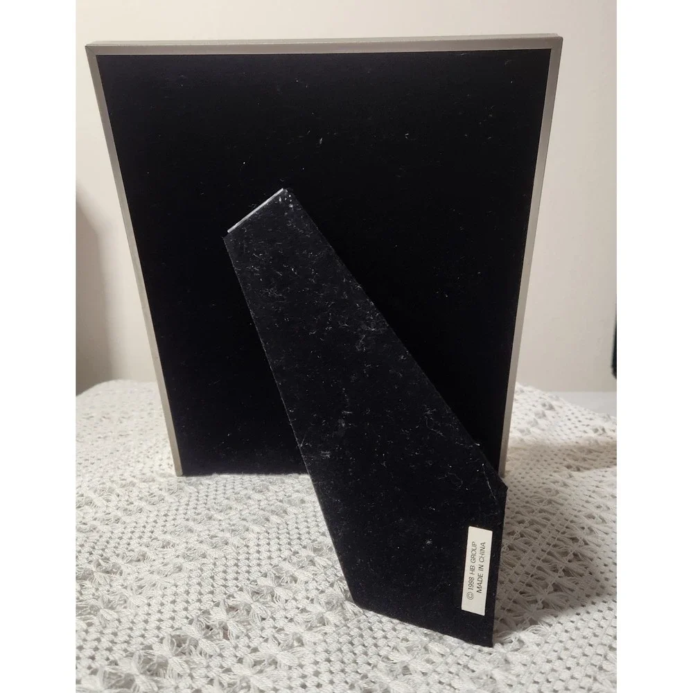 Vintage 1998 HB Group Duel Photo Frame Brushed‎ Silver Metal  10